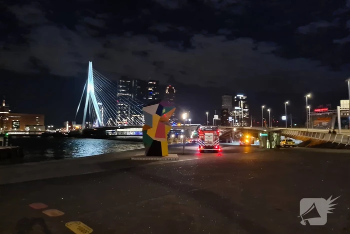 Grote zoekactie naar persoon te water Erasmusbrug