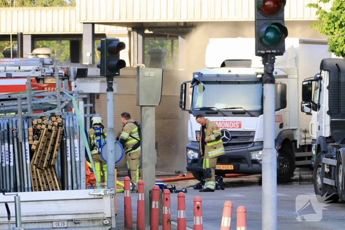 Brand in container met chemisch afval bij Remondis afvalverwerker