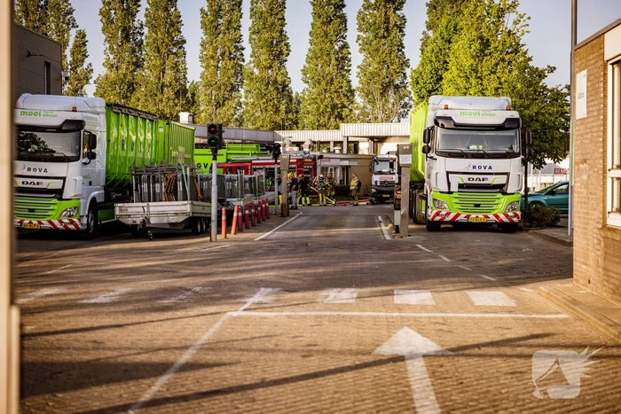 Brand in container met chemisch afval bij Remondis afvalverwerker
