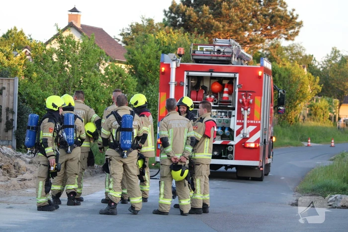 Gasleiding geraakt op bouwterrein