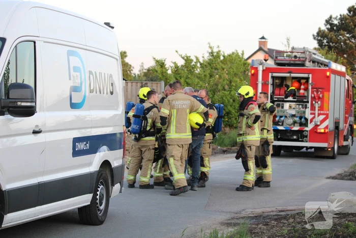 Gasleiding geraakt op bouwterrein