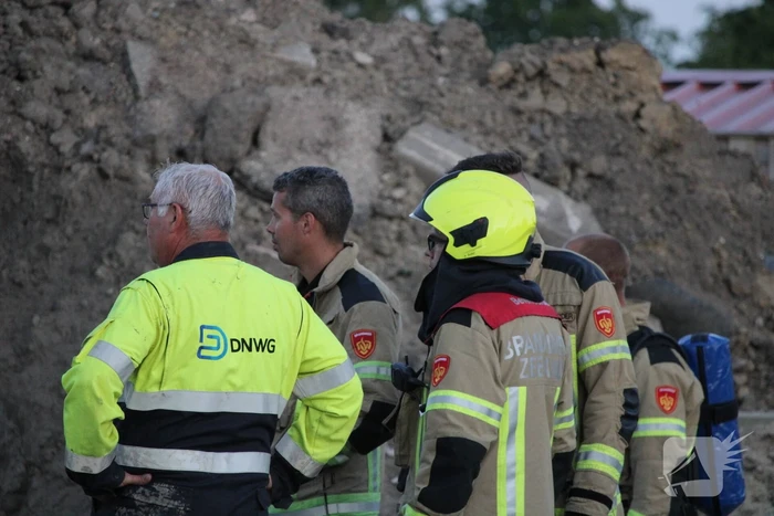 Gasleiding geraakt op bouwterrein