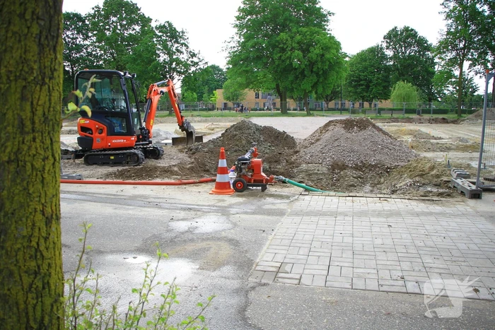 Brandkraan geraakt bij graafwerkzaamheden