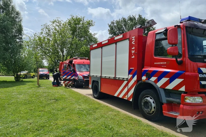 Brandweerduikers doorzoeken vijver