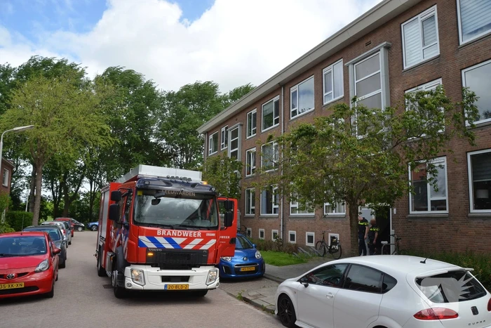 Brand in keuken van portiekwoning