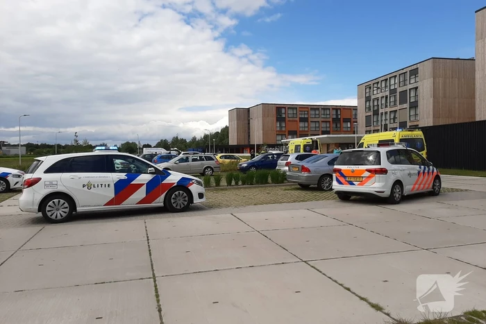 Vrouw door persoon van hoogte geduwd