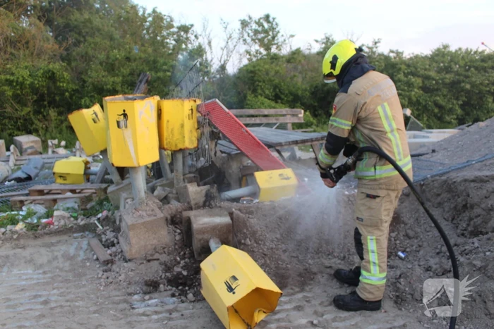 Brandstichting op bouwterrein