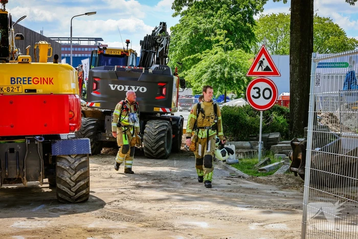 Gasleiding geraakt bij graafwerkzaamheden
