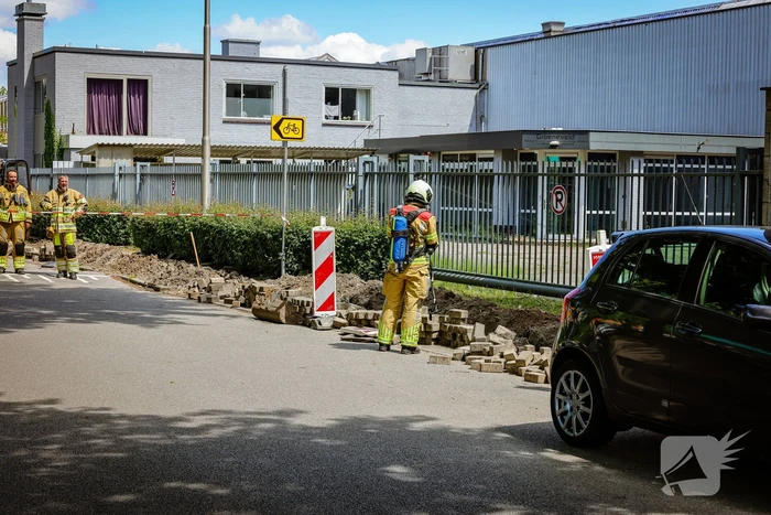 Gasleiding geraakt bij graafwerkzaamheden