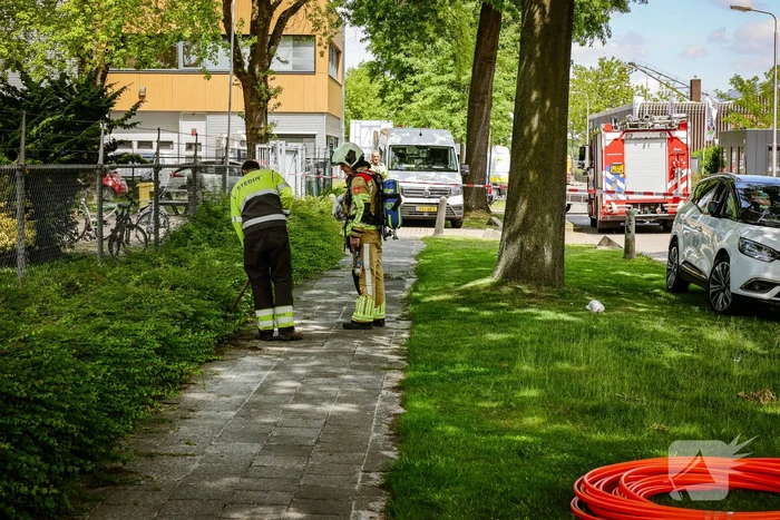 Gasleiding geraakt bij graafwerkzaamheden