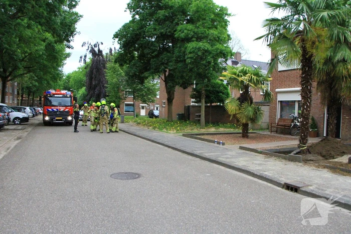 Gasleiding geraakt bij graafwerkzaamheden