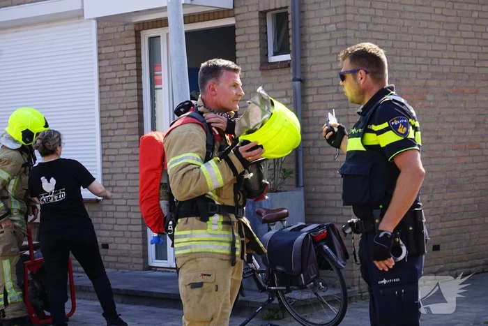 Wasmand gaat in vlammen op