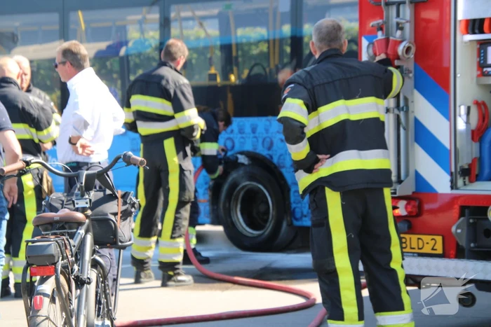 Remmen lijnbus in brand