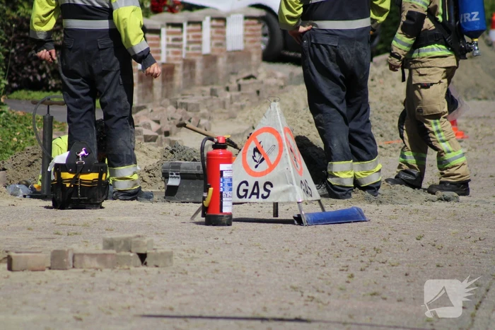 Gaslekkage bij graafwerkzaamheden aanleg glasvezel