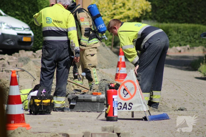 Gaslekkage bij graafwerkzaamheden aanleg glasvezel