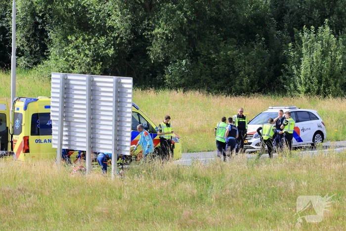 Motorrijder gewond bij ongeval op afrit