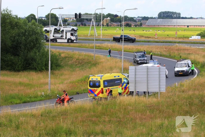 Motorrijder gewond bij ongeval op afrit