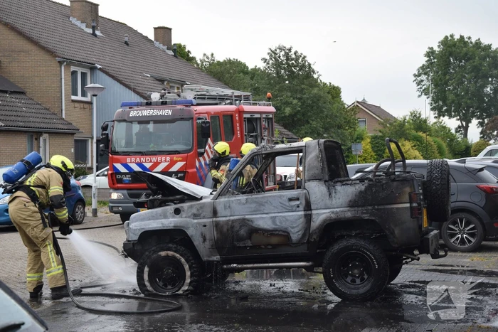Auto volledig uitgebrand