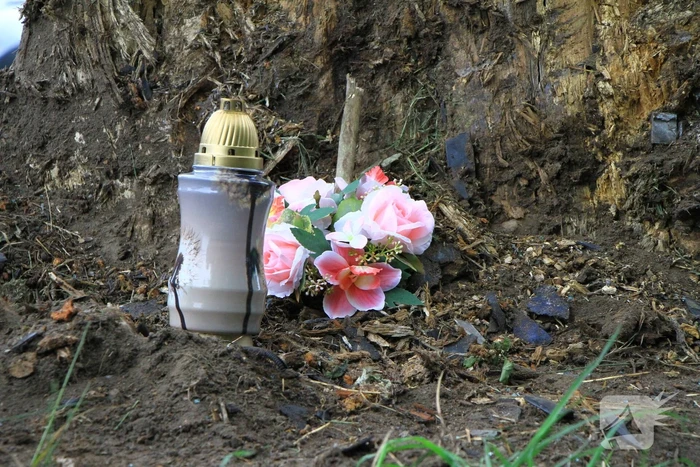 Kaarsje en bloemen neergelegd voor omgekomen automobilist