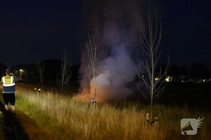Bermbrand langs de snelweg