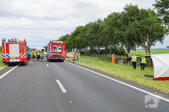 Bestuurder overleden bij eenzijdig ongeval