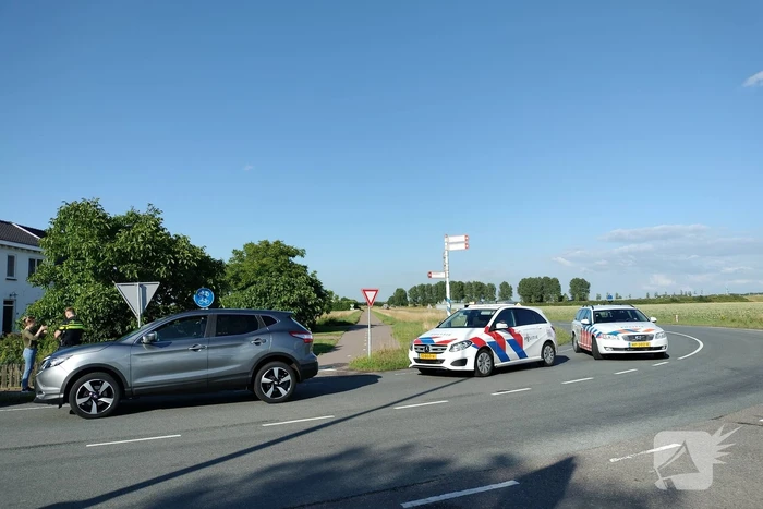 Botsing tussen personenauto en fietser
