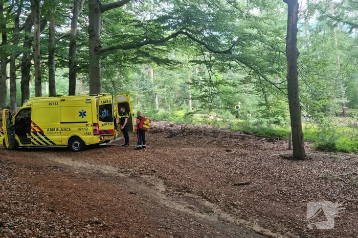 Mountainbiker gaat hard onderuit in bos