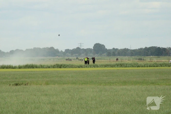 Brand langs sloot op boerenland