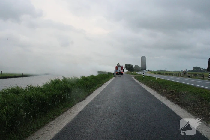 Rookontwikkeling vanwege brand in hooibalen