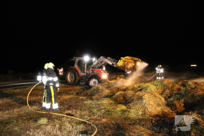 Rookontwikkeling vanwege brand in hooibalen