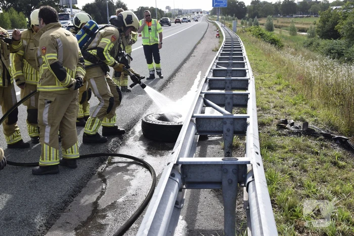 Brandweer blust vrachtwagenband