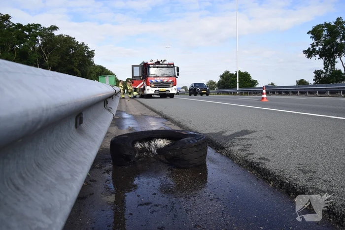 Brandweer blust vrachtwagenband
