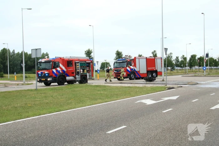Motor gaat in vlammen op