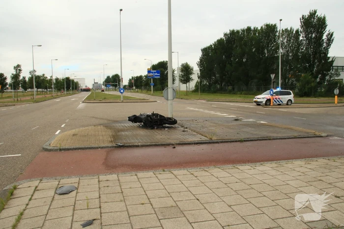 Motor gaat in vlammen op