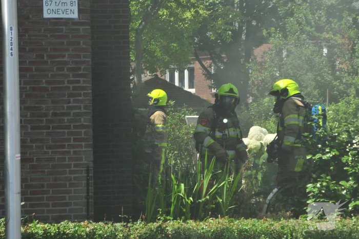 Rook bij brand in woning