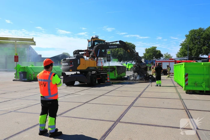 Brand in flinke container op afvalbrengstation Rova