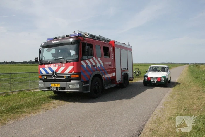 Brandweer redt twee koeien uit de sloot