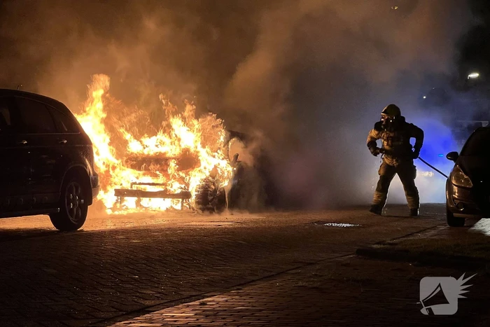 Electrische auto volledig is brand