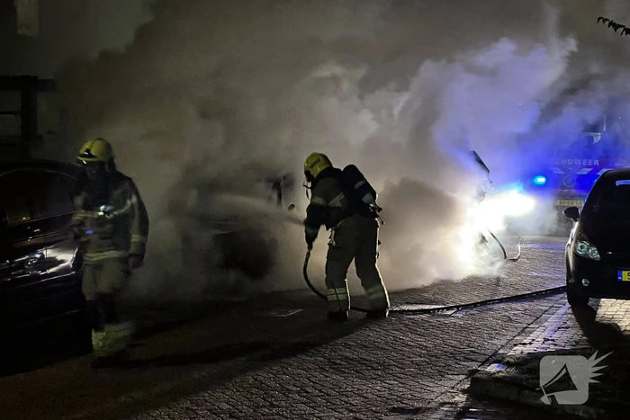 Electrische auto volledig is brand