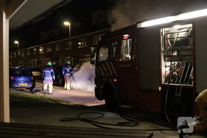 Electrische auto volledig is brand