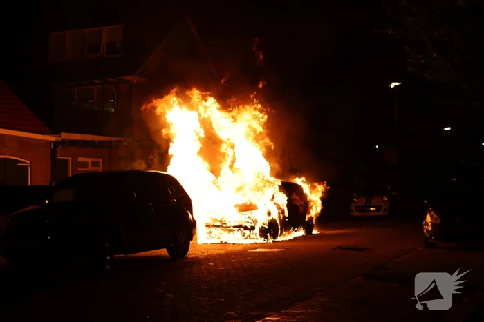 Electrische auto volledig is brand
