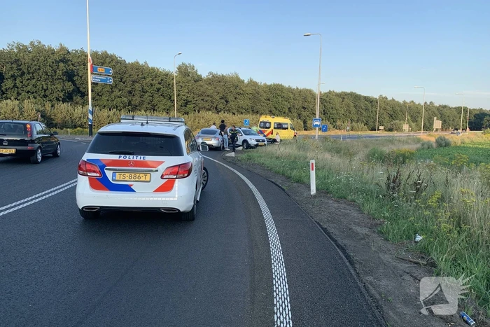 Schade bij ongeval op rotonde