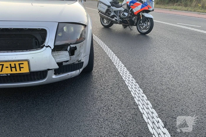 Schade bij ongeval op rotonde