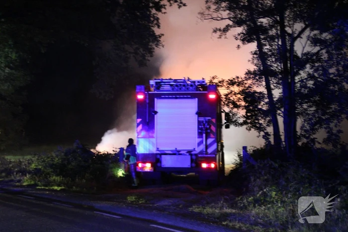 Hevige brand op akker