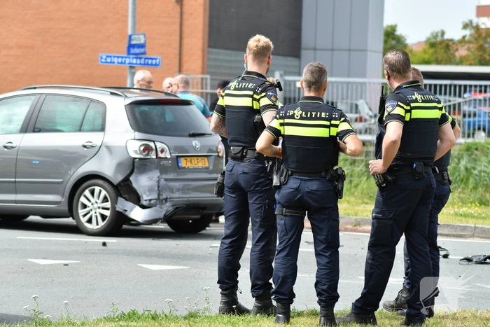Motor in de kreukels bij verkeersongeval