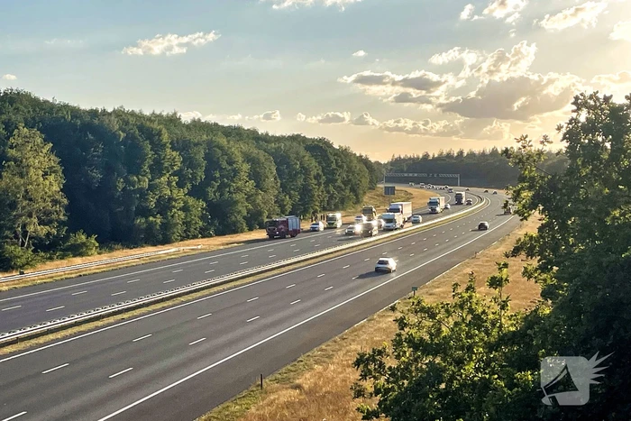 Voertuig raakt van de snelweg en belandt in struiken