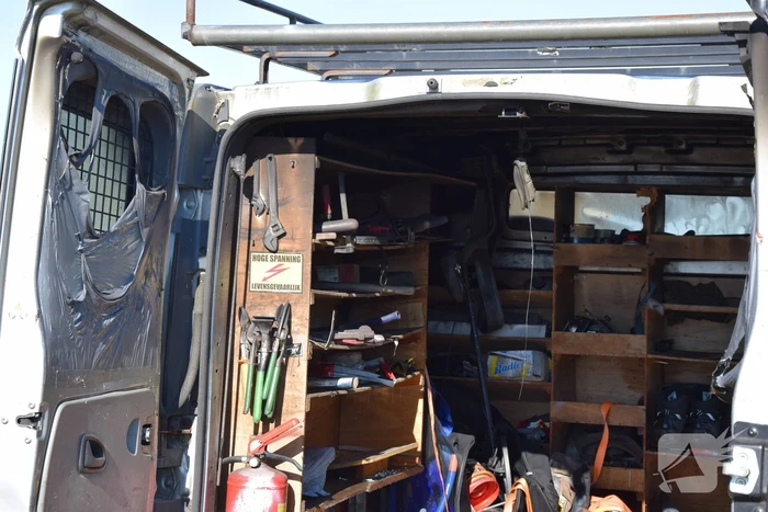 Brand in laadruimte van bestelbus