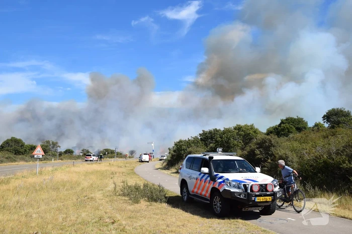 Brandweer massaal ingezet bij grote duinbrand