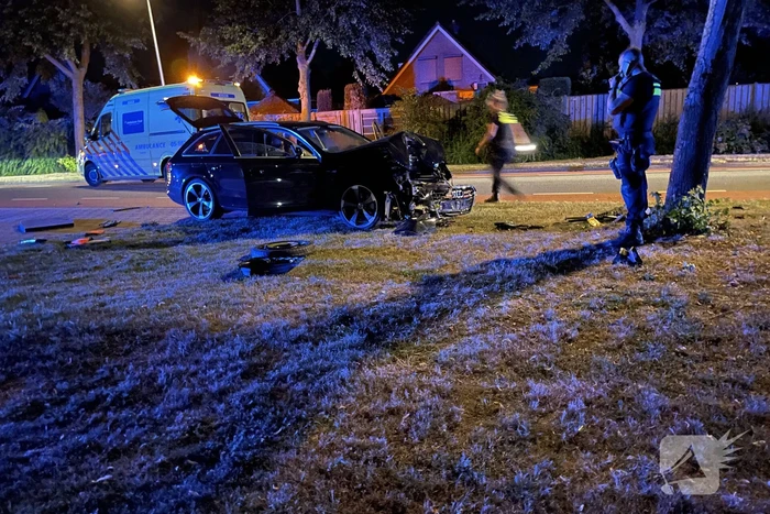 Auto crasht op boom