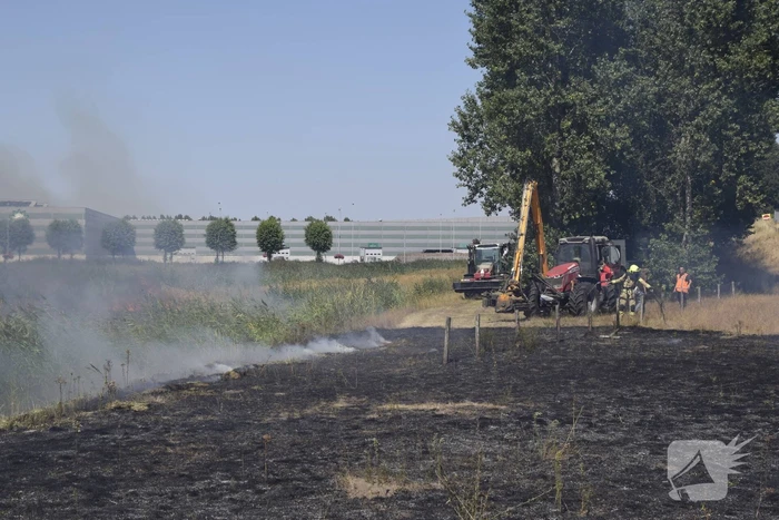 Gras verwoest vanwege brand op braakliggend terrein